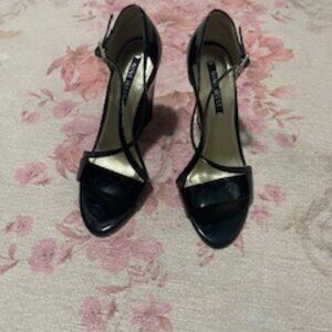 Black Patent Wedge  Dress Sandals